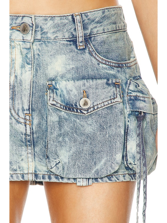 ミニスカート THE ATTICO Women Mini Skirts 128784 248WCS136 D090 734 BLUE THE ATTICO Fay Mini Skirt in Blue Bleach | FWRD