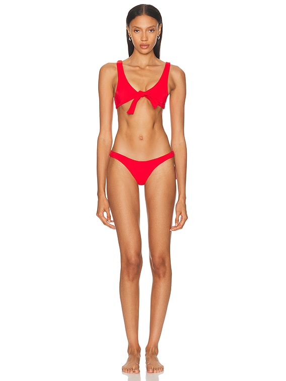 【関税込み】The Attico レッド セルフタイ ビキニ THE ATTICO Bikini Set in Red | FWRD