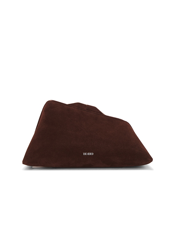クラッチバッグ THE ATTICO Chocolate leather 8.30 PM clutch THE ATTICO 8.30 Pm Clutch in Light Chocolate | FWRD