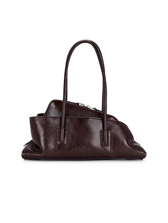THE ATTICO La Passeggiata Small Top Handle Bag in Dark Brown