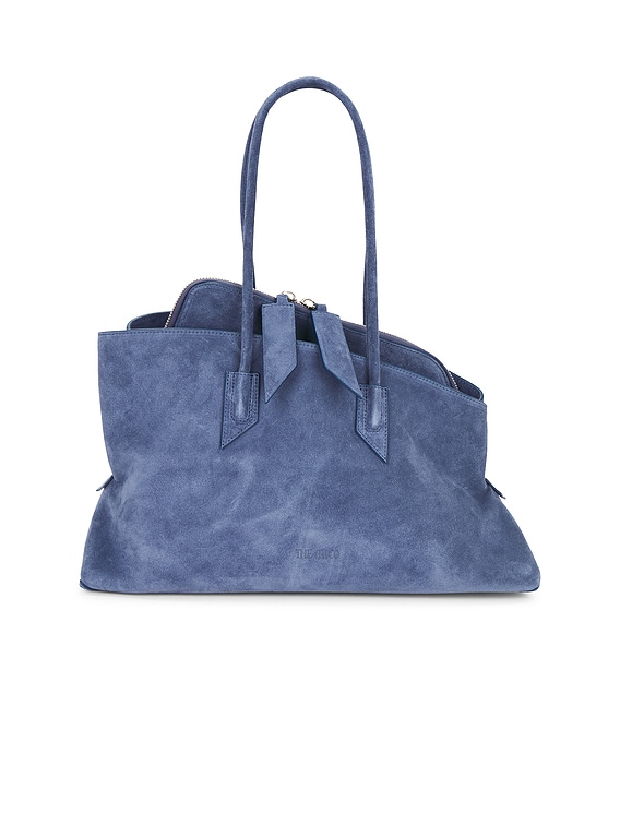 THE ATTICO La Passeggiata Medium Top Handle Bag in Sapphire Blue