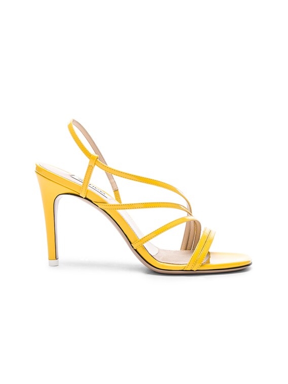 THE ATTICO Patent Leather Baby Sandals in Yellow | FWRD