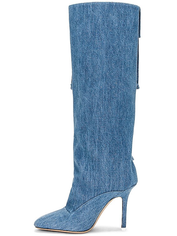【関税込み】The Attico ブルー Sienna ブーツ THE ATTICO Sienna Tube Boot in Denim Washed | FWRD