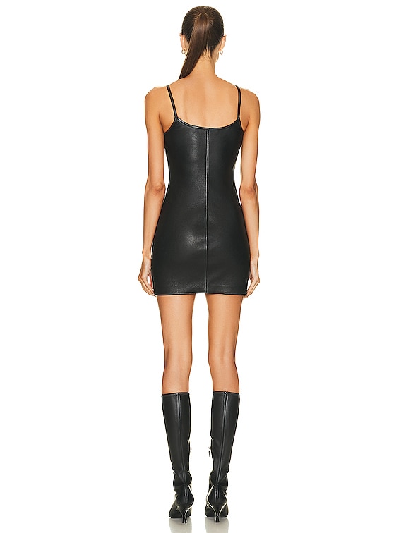 Alexander Wang Leather Bodycon Tank Dress in Black | FWRD