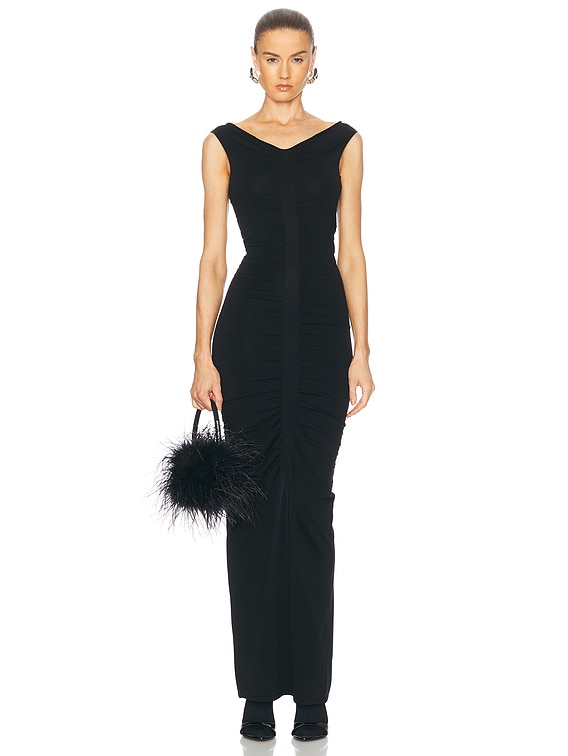 Alexander Wang Ruched Maxi Dress in Black | FWRD