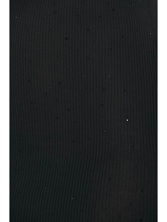 Crystal Hotfix Long Sleeve Crewneck Dress