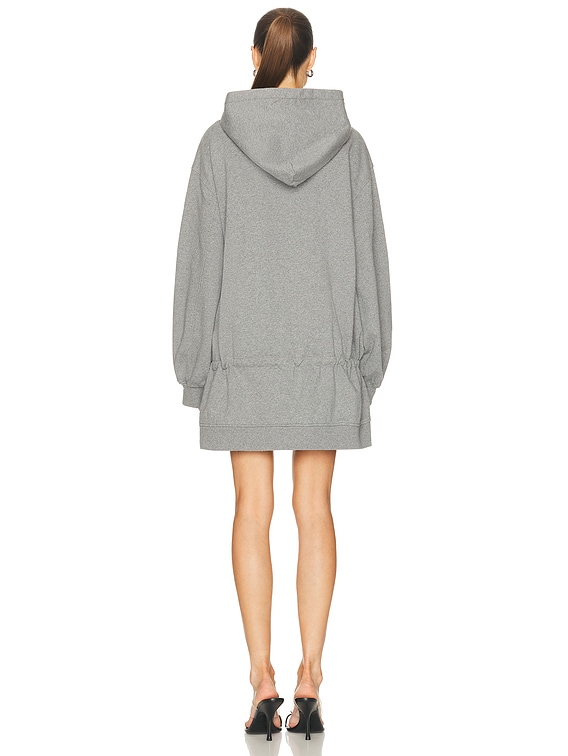 Alexander Wang Dropped Waist Hoodie Dress in Dark Heather Grey | FWRD