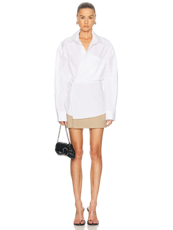 alexander wang white mini dress Pre-styled Short Sleeve Mini Dress in WHITE