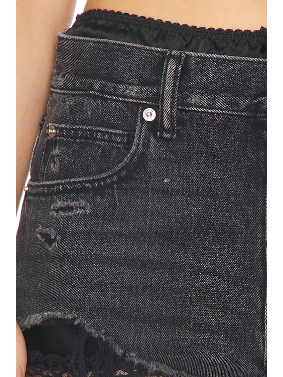 Alexander Wang Pre-styled Cut-off Short With Silk Boxer in