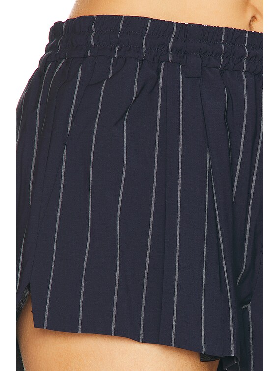 Alexander Wang Pleated Mini Short in Navy & Grey | FWRD