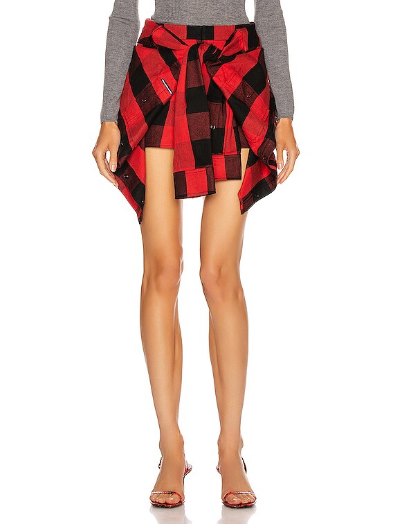 Alexander wang plaid tie front sale skort