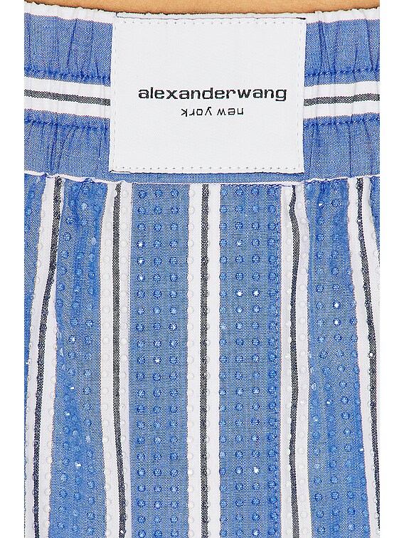 【送料&関税込】Alexander Wang Prestyle Boxer Loose Short Alexander Wang Classic Boxer Short in Blue & White | FWRD