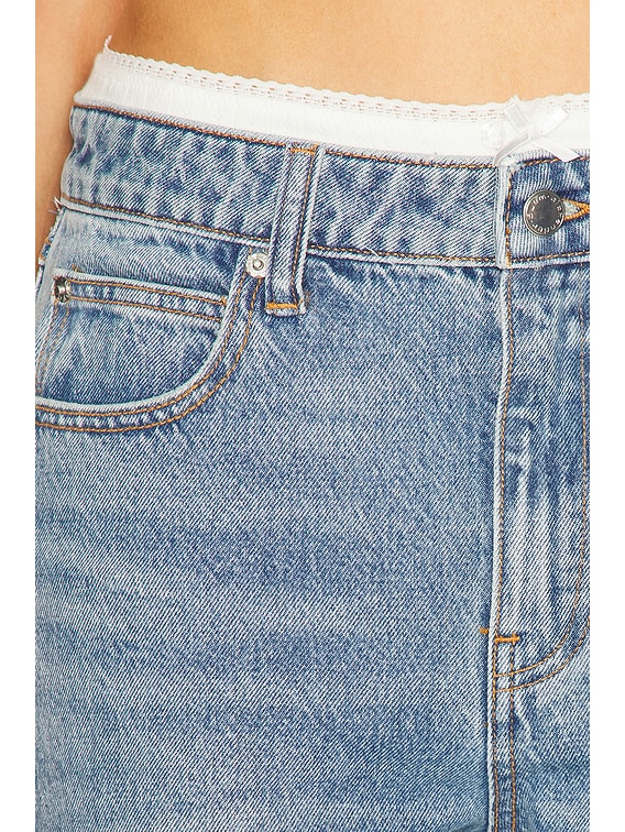 Mid Rise Straight Leg Jeans