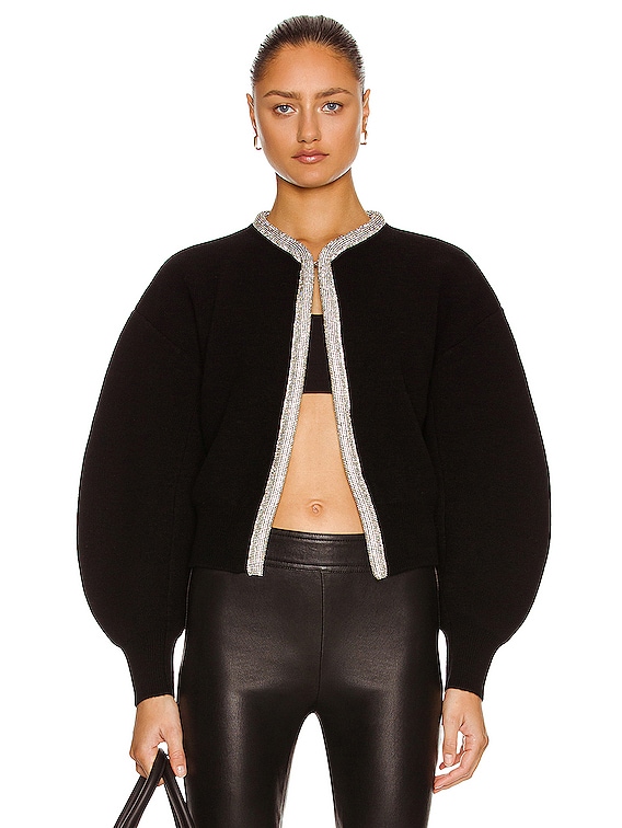 NWT ALEXANDER WANG Cropped Cardigan + Skirt logo trim embellished set $995