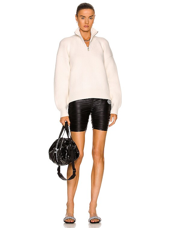 Alexander Wang Half Zip Turtleneck Sweater in Ivory | FWRD