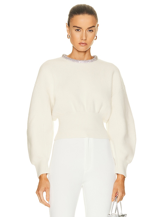 Womens Alexander Wang ivory Crystal-Embellished Knot Top