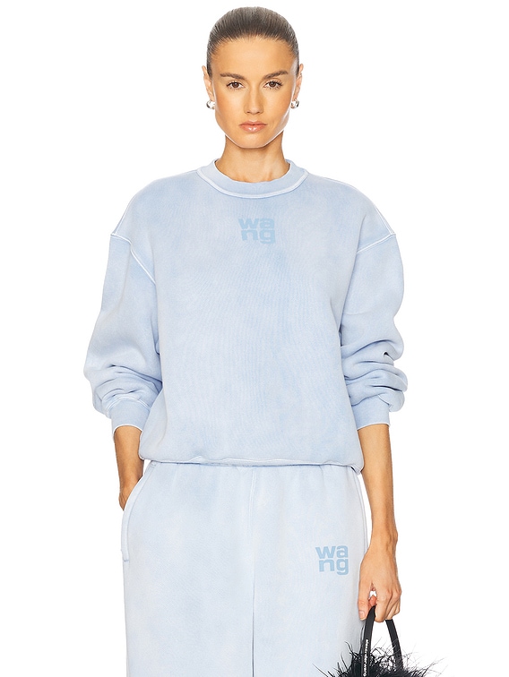 Alexander Wang Terry Crewneck Sweatshirt in Washed Pale Blue | FWRD