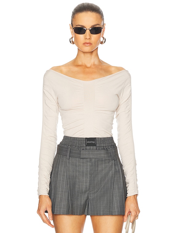 Wide V-Neck Pullover Top