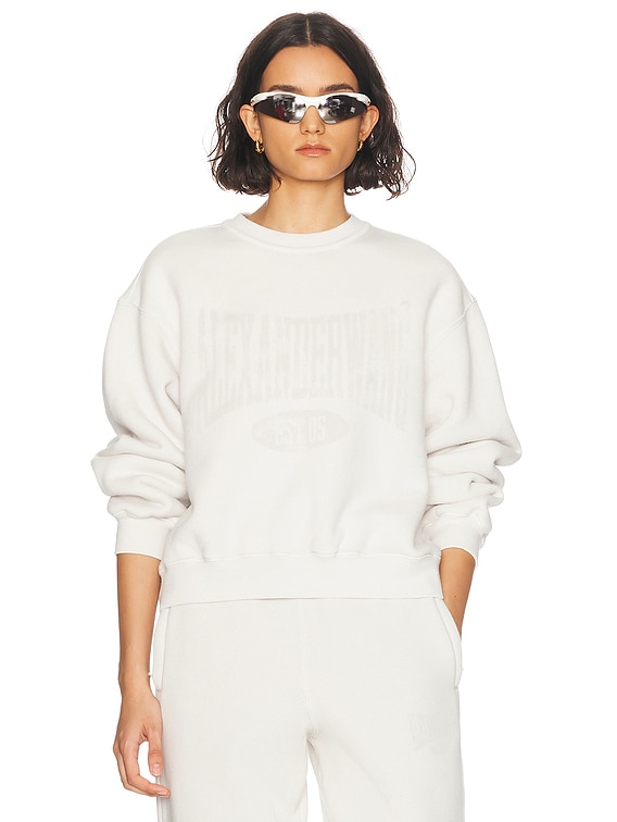 その他 Alexander Wang GRAPHIC CREW NECK FLEECE (4CC2251539 020A) Alexander Wang Graphic Crewneck Sweatshirt in Dirty White | FWRD