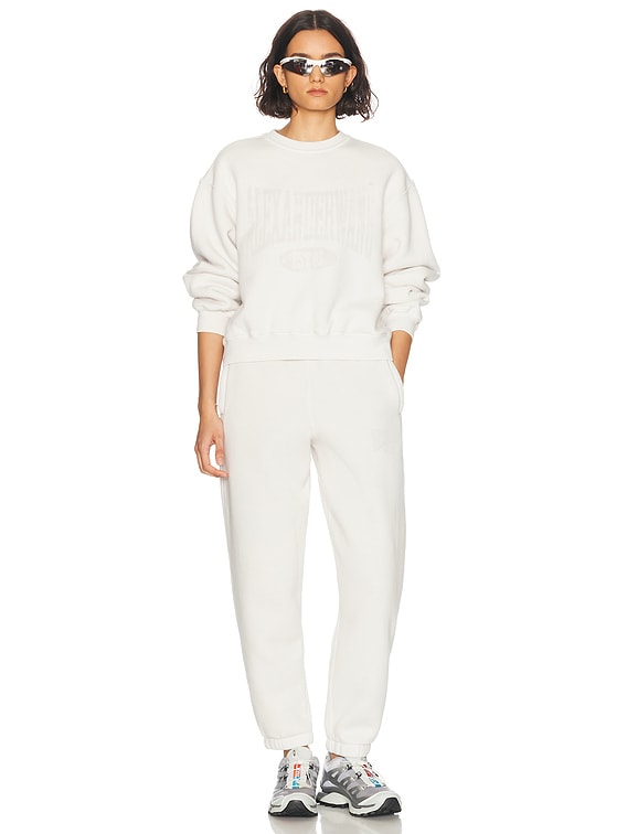 その他 Alexander Wang GRAPHIC CREW NECK FLEECE (4CC2251539 020A) Alexander Wang Graphic Crewneck Sweatshirt in Dirty White | FWRD