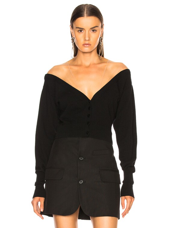 fitted crop cardigan