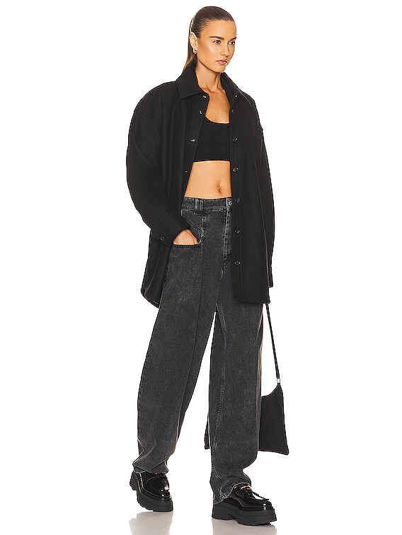 【関税込み】DARKPARK ALEC OVERSIZED SHIRT Alexander Wang Flag Tag Oversized Shirt Coat in Black | FWRD