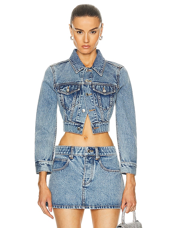 Shrunken Beaded Trucker Jacket