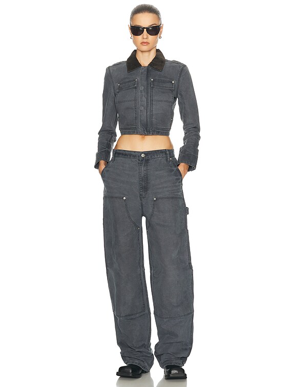 Alexander Wang Shrunken Workwear Jacket in Mirage Grey | FWRD