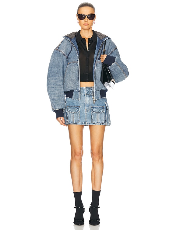 Alexander Wang Workwear Zip Up Jacket in Classic Worn Indigo