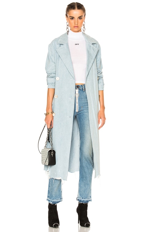 alexander wang denim trench coat
