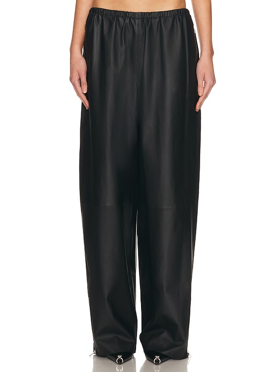 Alexander Wang Mid Rise Leather Track Pant in Black | FWRD