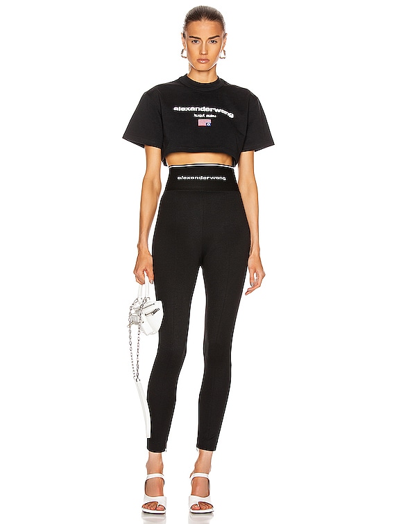 Casual trousers Alexander Wang - Elastic leggings with logo and details -  4KC1234016001