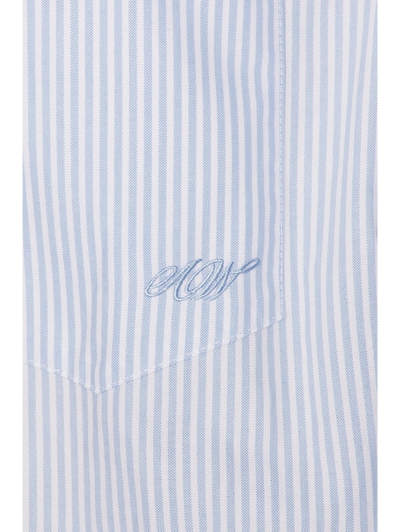 Alexander Wang Prestyled Pleated Boxer Romper in Oxford Blue