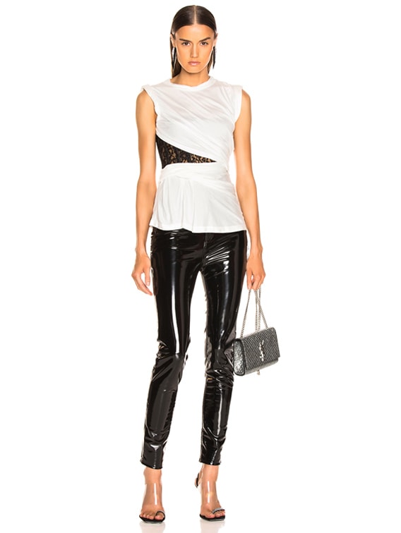 Alexander Wang Lace Bustier T-Shirt in White | FWRD