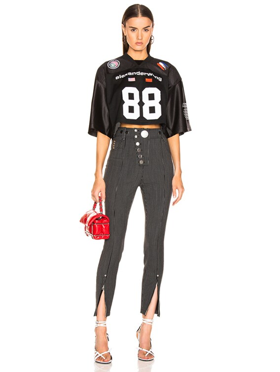 Alexander Wang Athletic Jersey Crop Top in Black | FWRD