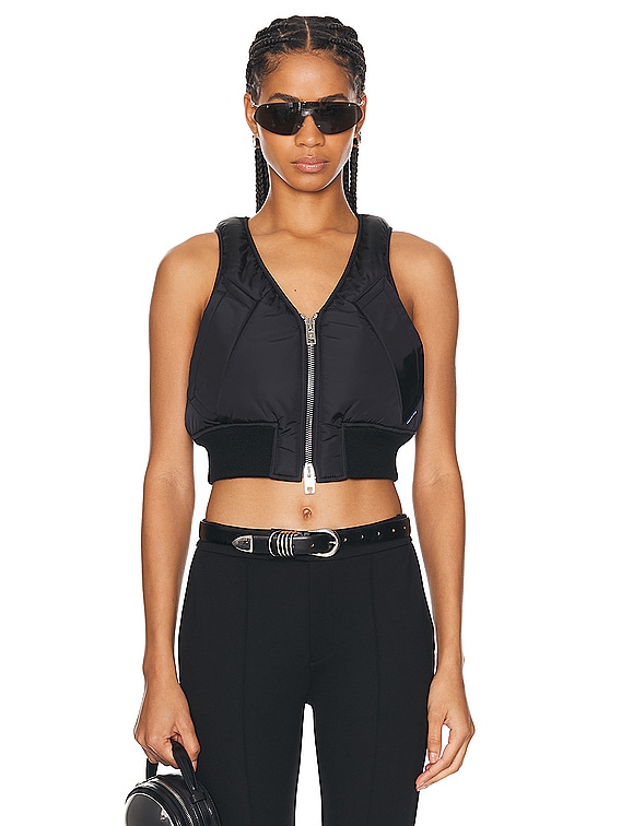 Alexander Wang Padded Shrunken Bomber Vest in Black | FWRD