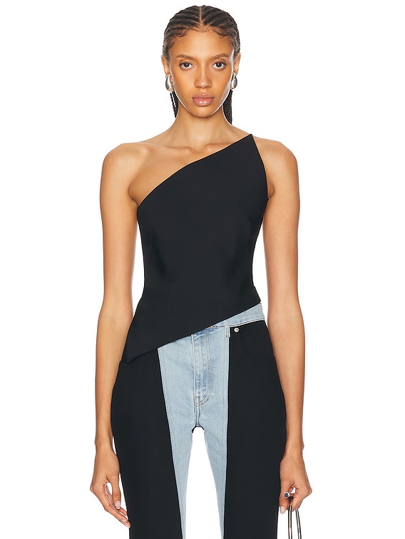 Alexander Wang Asymmetric Pointed Hem Top in Black | FWRD