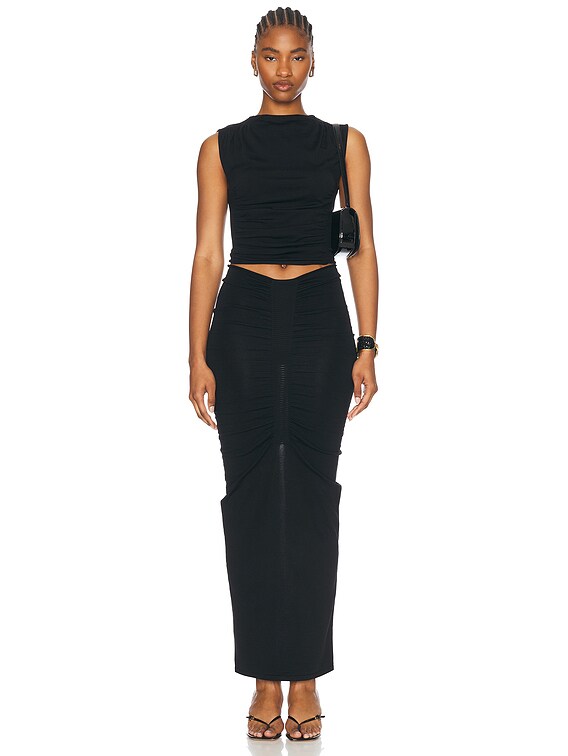 Alexander Wang Ruched Tank Top in Black | FWRD Alexander Wang Ruched Tank Top in Black | FWRD
