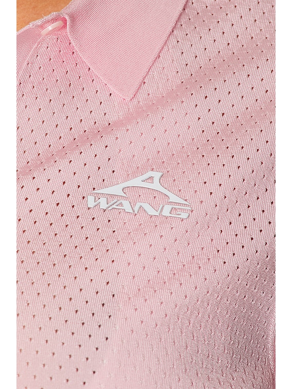 Alexander Wang Short Sleeve Polo Tee in Light Pink | FWRD