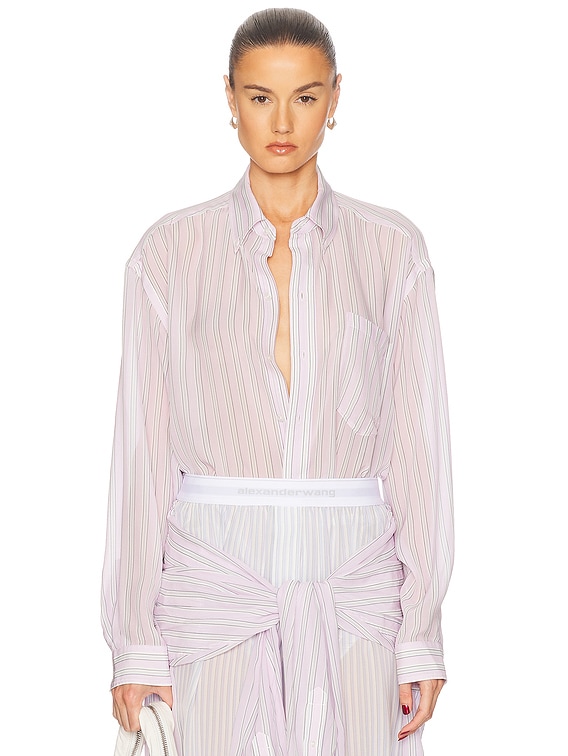Alexander Wang Oversized Shirt Jacket in Black & White | FWRD