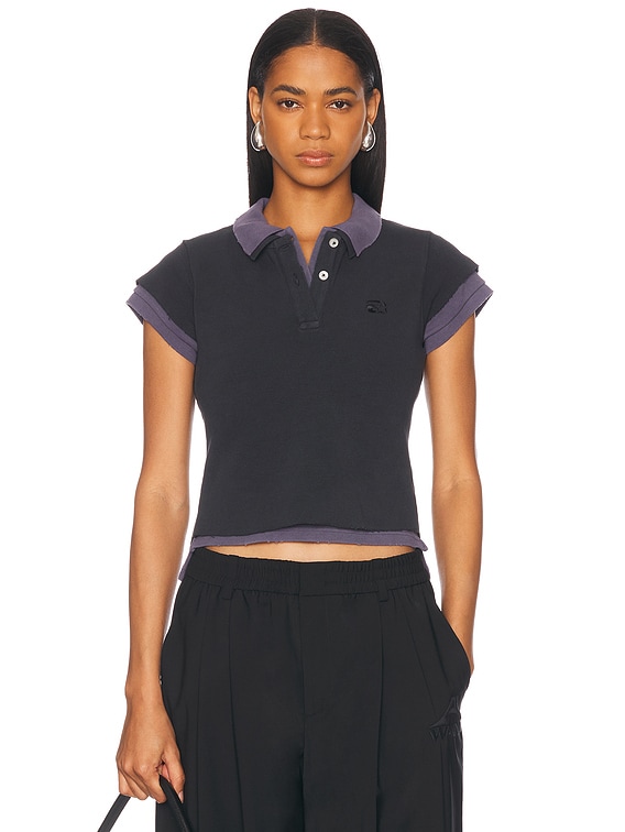 Layered Shrunken Polo Top