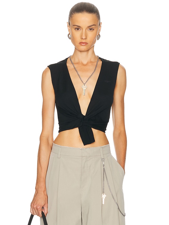 Alexander Wang Sleeveless Deep V-neck Top in Black | FWRD
