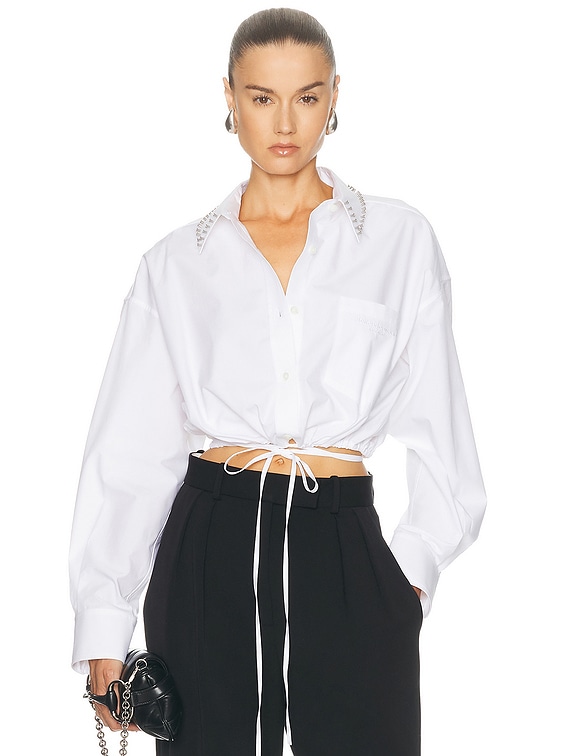 m ALEXANDER WANG チェーンウエストバッグ ホワイト MZ Wallace Chalk White Liquid Micro Crosby Sling Bag - Luxury