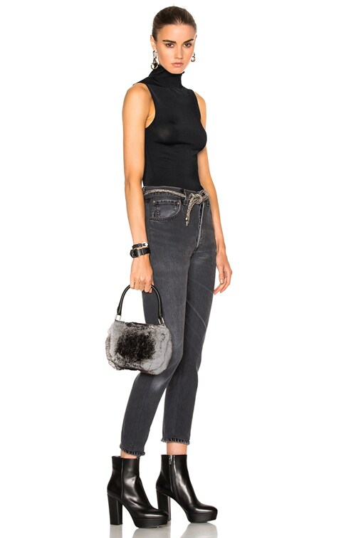 アンレクレ ラビットファー Alexander Wang Mini Rabbit Fur Rex Bag in Grey & White | FWRD