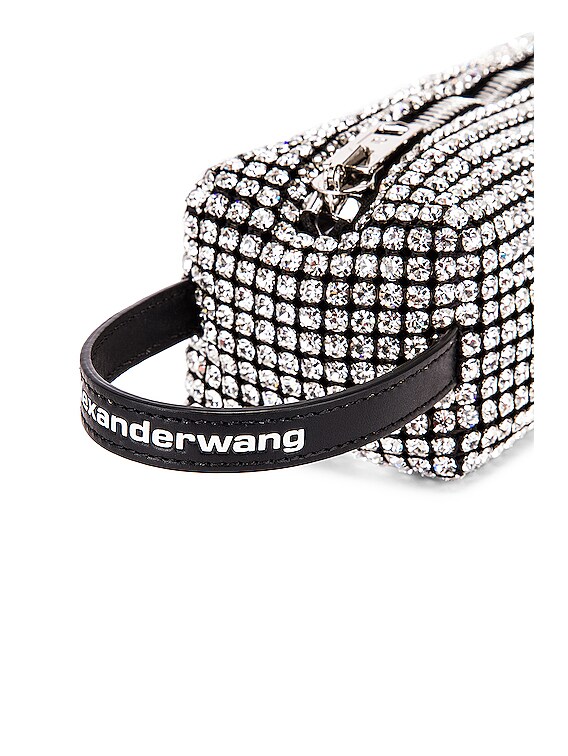 alexanderwang（M）美品 Alexander Wang Large Pouch Rhinestone Mesh Bag in White | FWRD