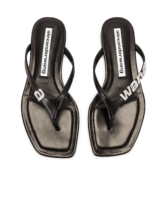 わ Alexander Wang Ivy Flat Thong Sandal in Black | FWRD