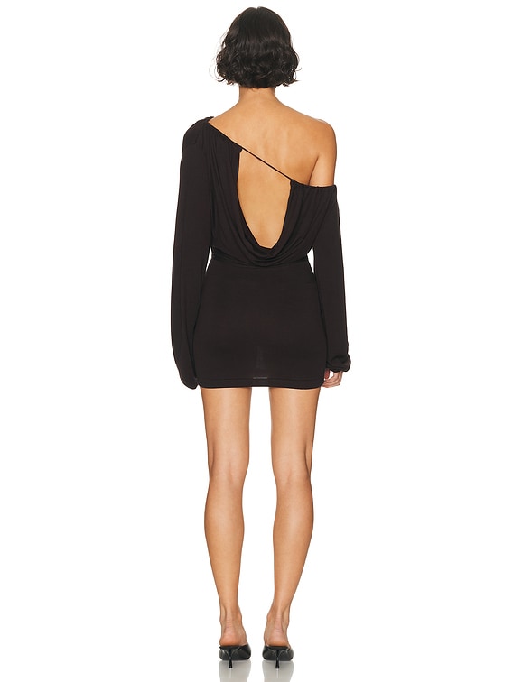 Aya Muse Sola Mini Dress in BROWN. Size M