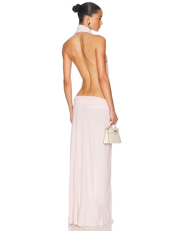 aya muse backless dress Tetra cutout halterneck maxi dress in black - Aya Muse