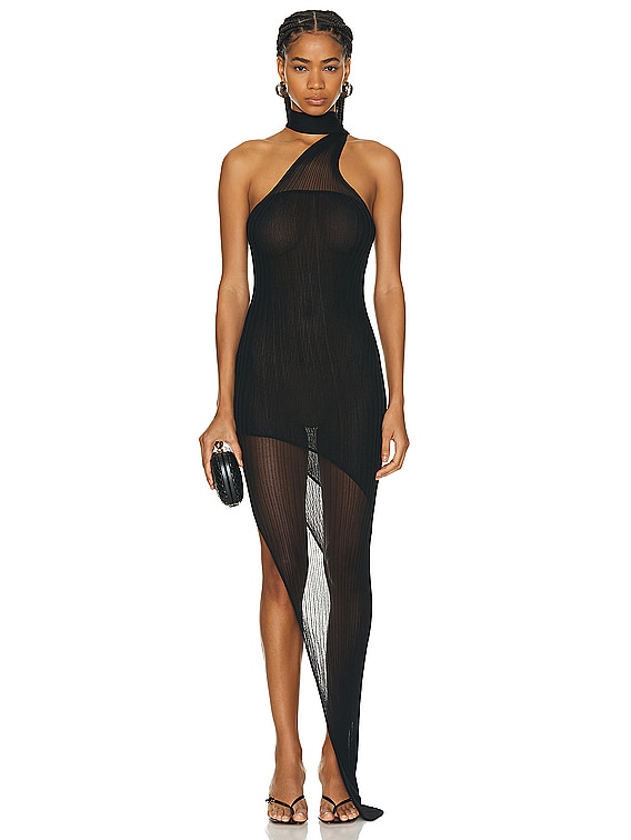 Aya Muse Larsen Dress in Black | FWRD