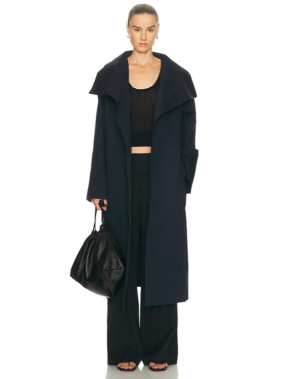 Aya Muse Undone Edge Trench Coat in Midnight | FWRD
